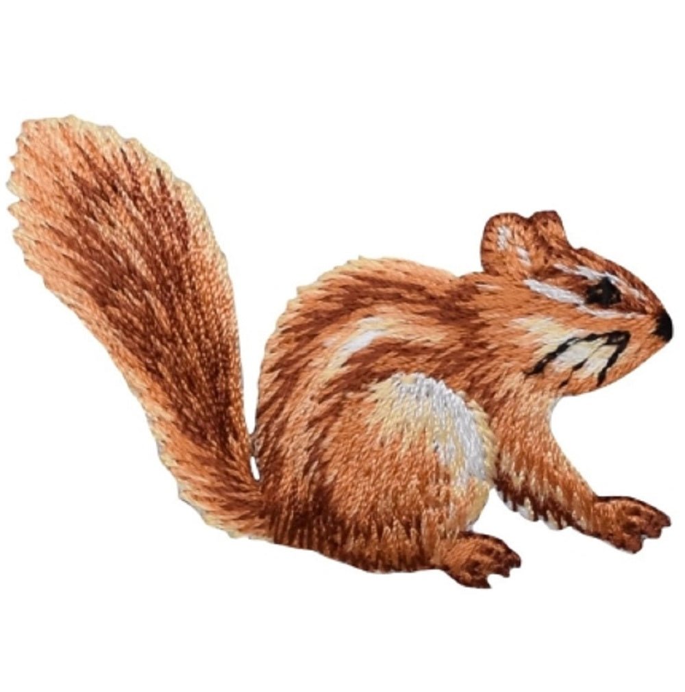 Chipmunk Embroidered Patch — Iron On 2.25"