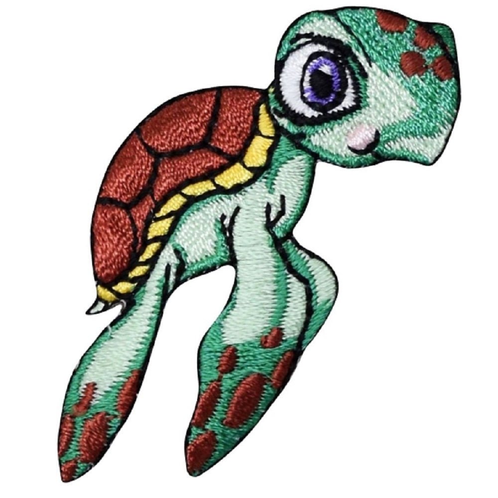 Baby Sea Turtle Embroidered Patch — Iron On 2-3/8"