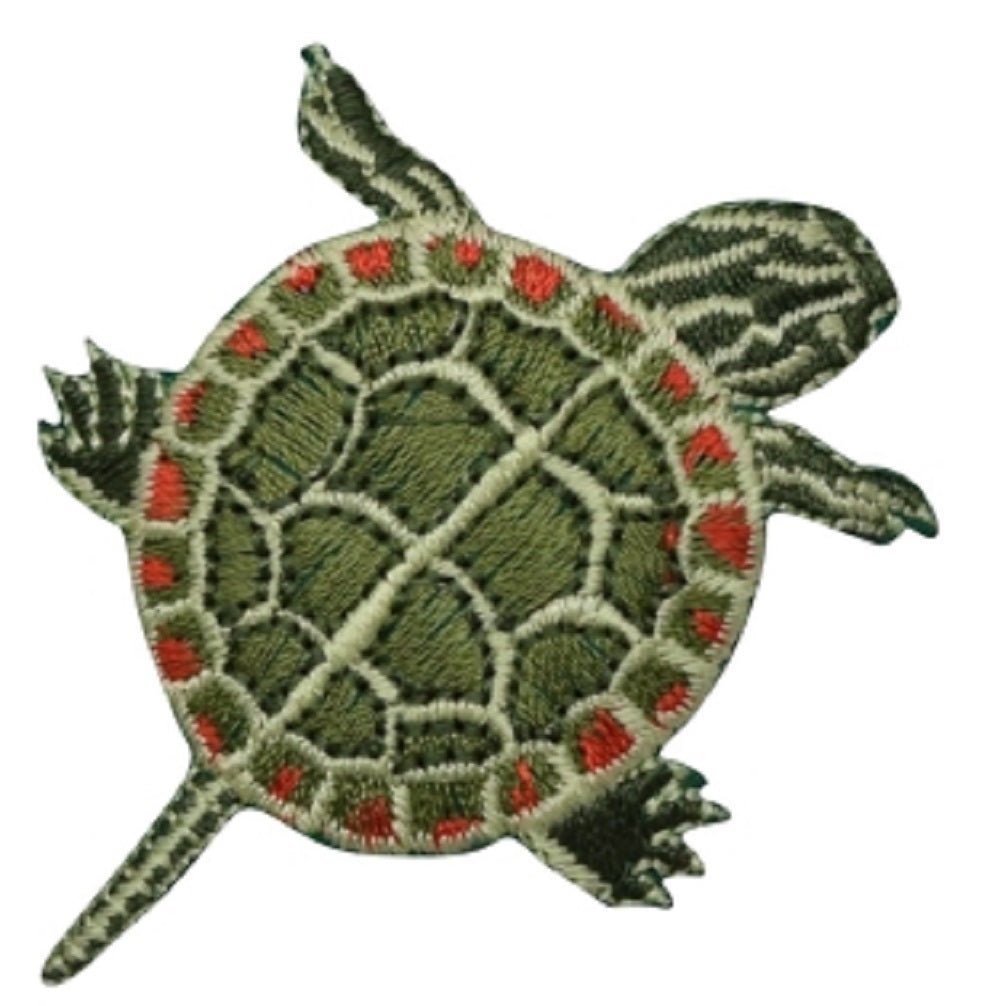 Painted Turtle Embroidered Patch — Iron On 2.5"