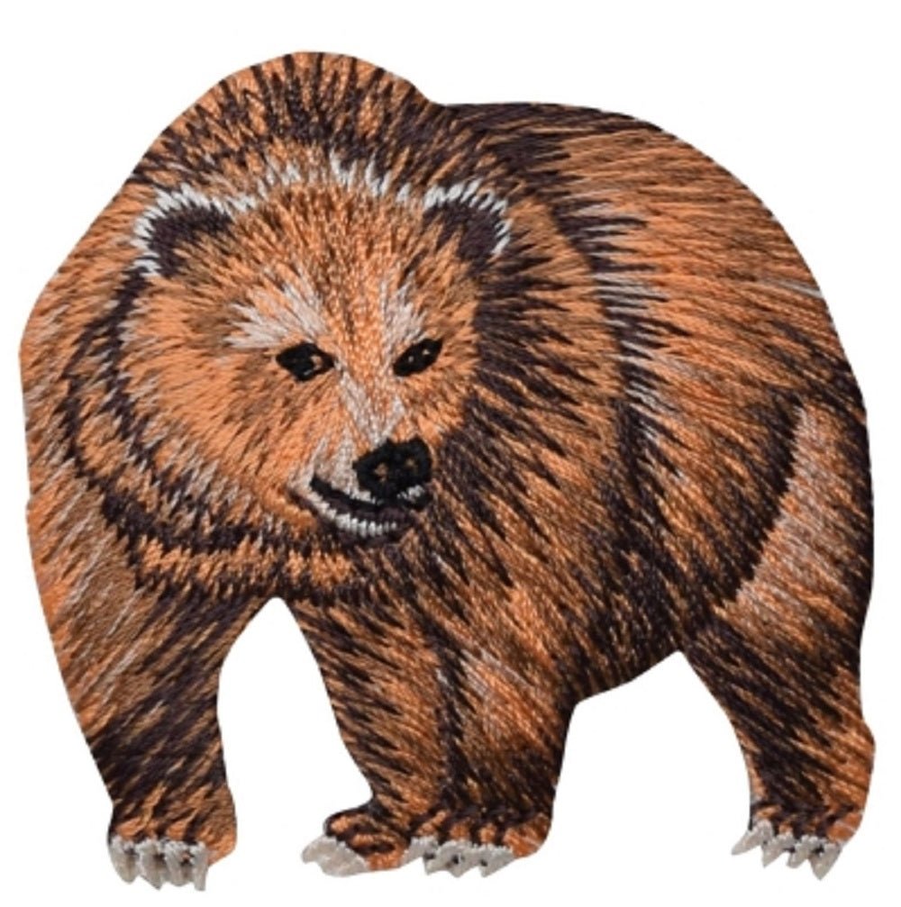 Kodiak Grizzly Bear Embroidered Patch — Iron On 2.25"