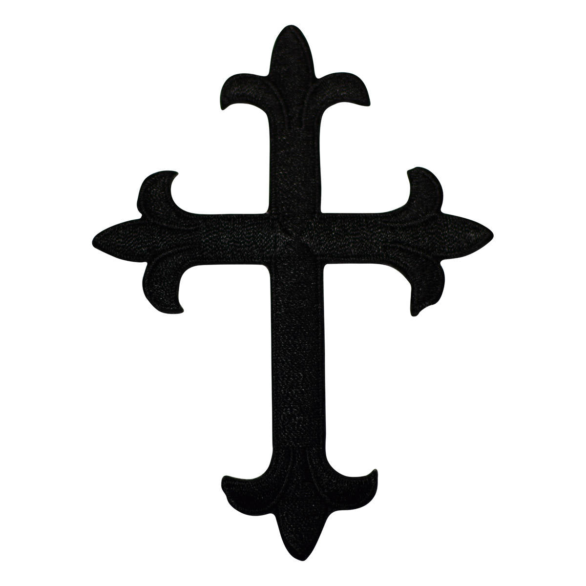 Cross Embroidered Patch — Black, Christian, Jesus Badge 4" — Iron On