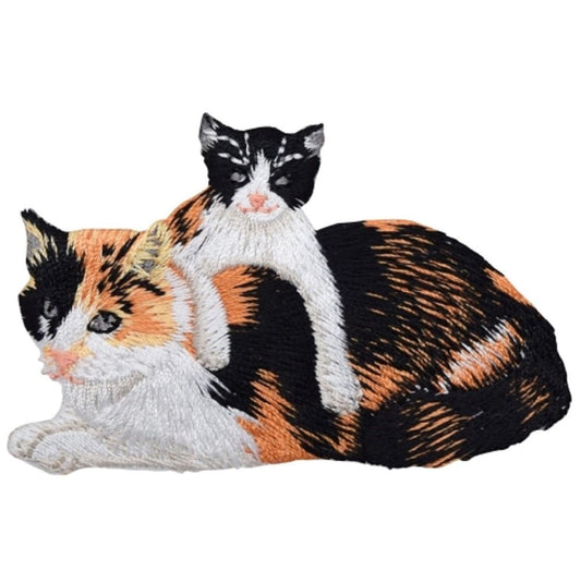 Kitty Cat Embroidered Patch — Calico Kitten 3-3/8" — Iron On