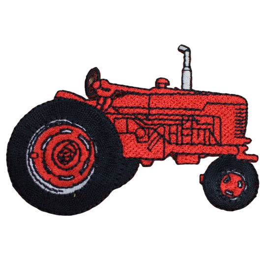 Tractor Embroidered Patch —  Red Farm Badge (Iron On) 3.5"
