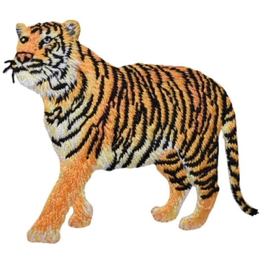 Tiger Embroidered Patch — Feline, Kitty, Big Cat Badge 2-5/8" — Iron On