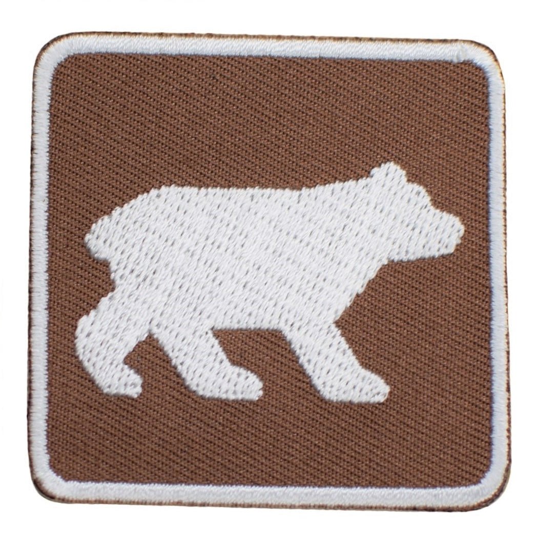 Bear Viewing Embroidered Patch — Iron On 2"