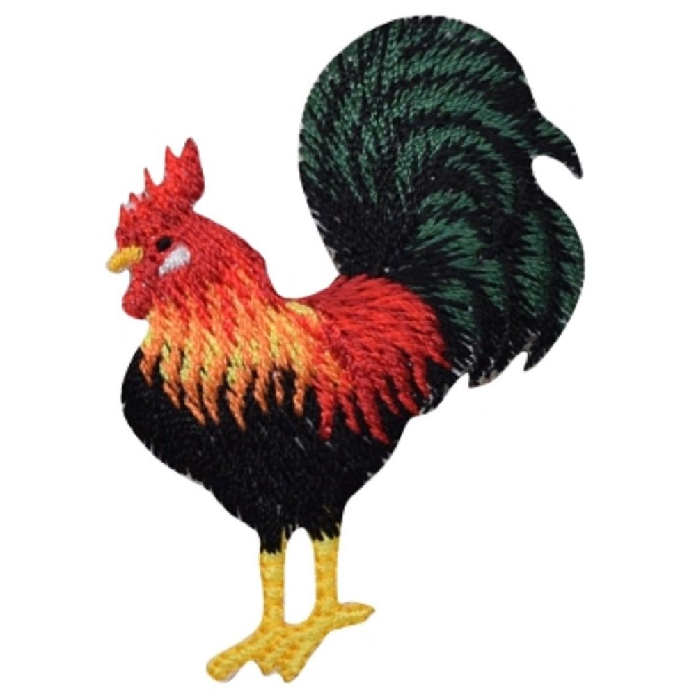 Rooster Embroidered Patch — Iron On 2.5"