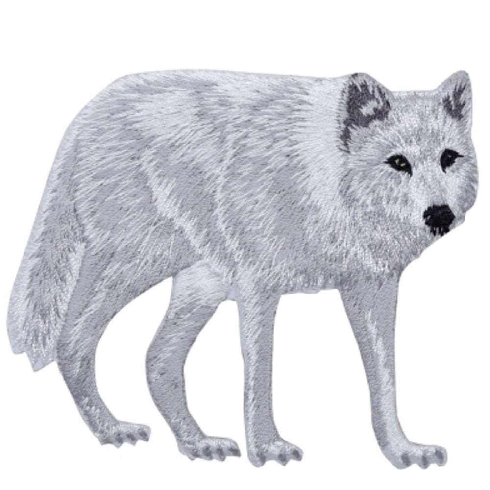 Arctic Wolf Embroidered Patch — Iron On 3.5"