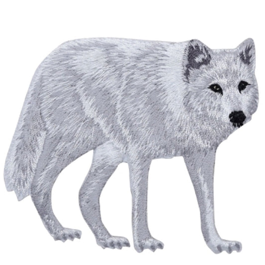 Arctic Wolf Embroidered Patch — Iron On 3.5"