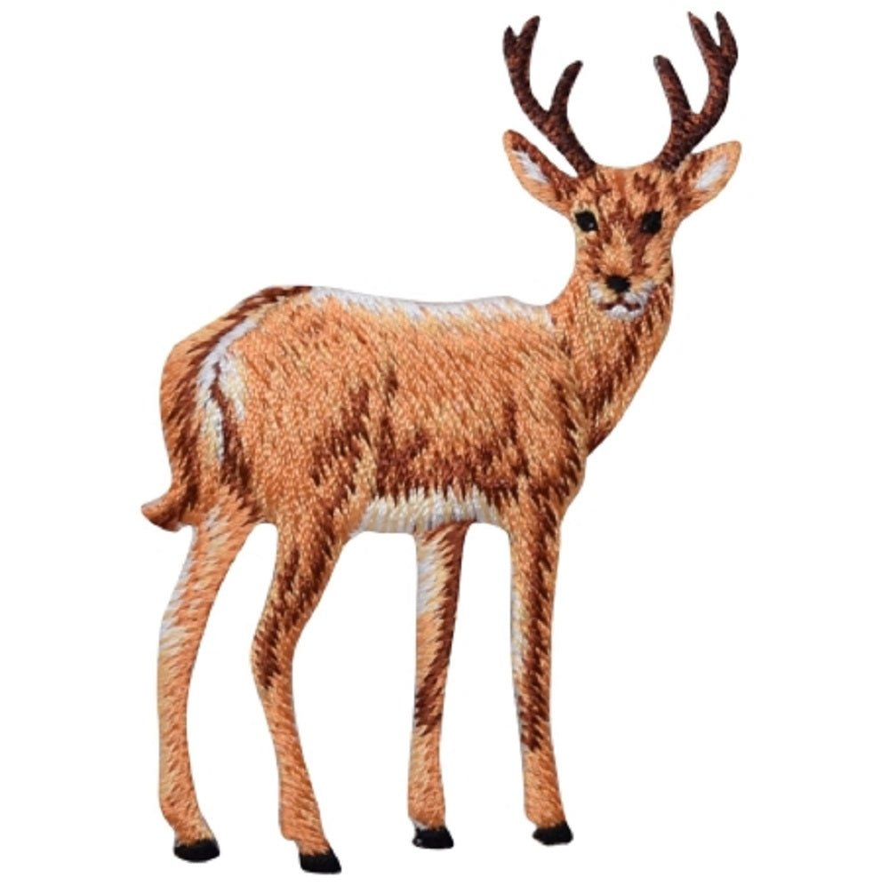 Deer Embroidered Patch — Mule Buck, Hunting, Animal Badge 3" — Iron On