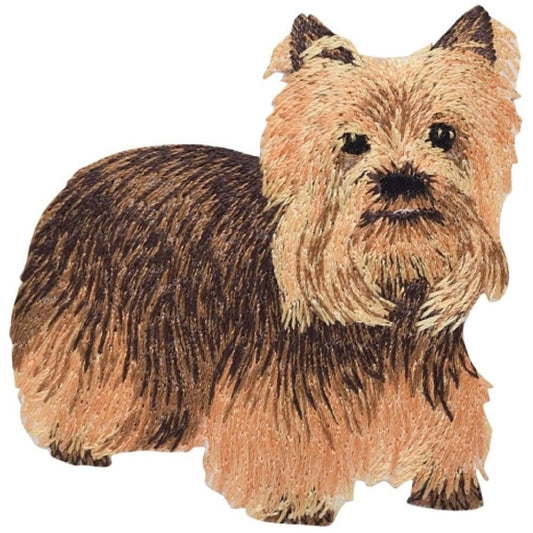 Yorkie Embroidered Patch — Puppy, Canine, Animal Badge 2-7/8" — Iron On