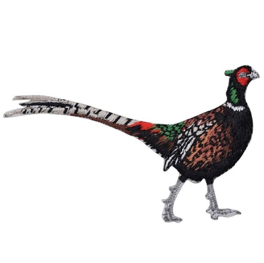 Ring-Necked Pheasant Embroidered Patch, 3" — Iron On