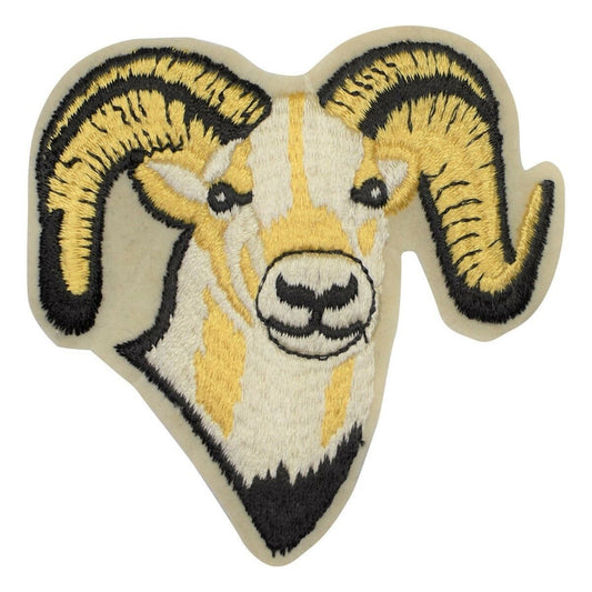 Vintage Ram Embroidered Patch — Iron On 4"