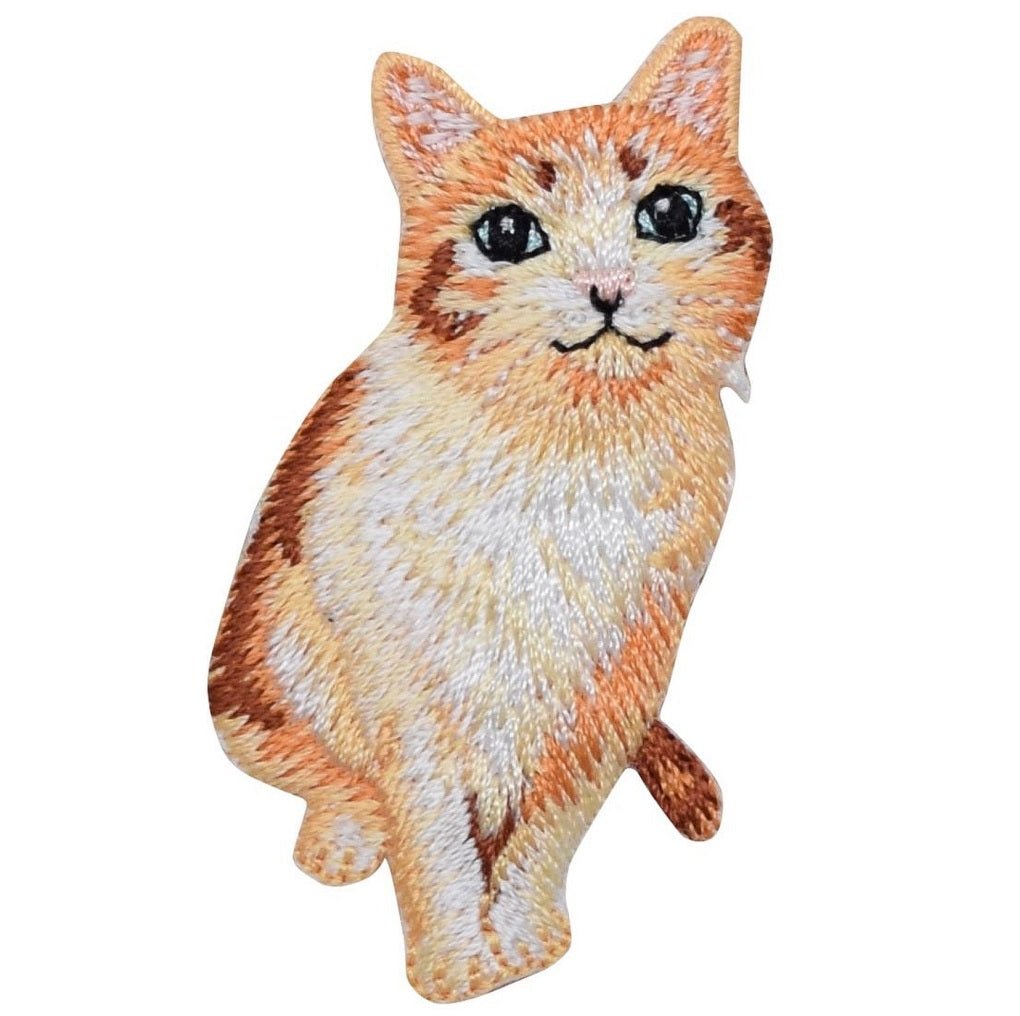 Kitty Cat Embroidered Patch — Orange Tabby Kitten 2.25" — Iron On