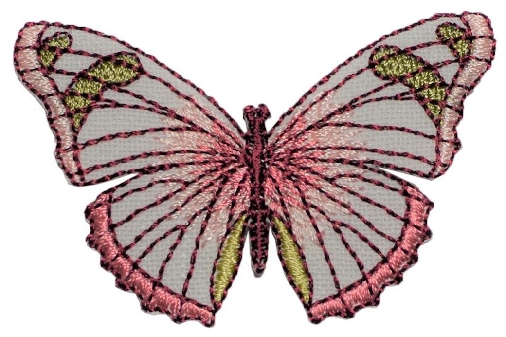 Butterfly Embroidered Patch — Insect, Wings, Antennae 2-3/8" — Iron On