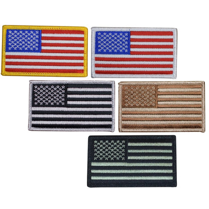 American Flag Embroidered Patch 3-3/8 — 5-Pack — Iron On 3-3/8"