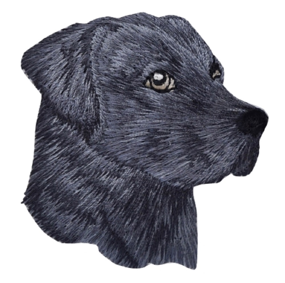 Black Lab Embroidered Patch — Iron On 2-3/8"