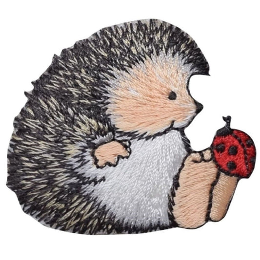 Hedgehog & Ladybug Embroidered Patch — Iron On 2.25"