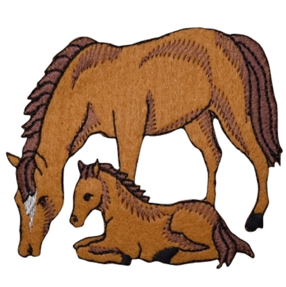 Felt Horse Embroidered Patch — Iron On 3-1/8"