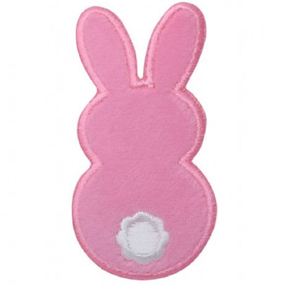 Bunny Rabbit Embroidered Patch — Fuzzy Pink Easter Badge 2.75" — Iron On