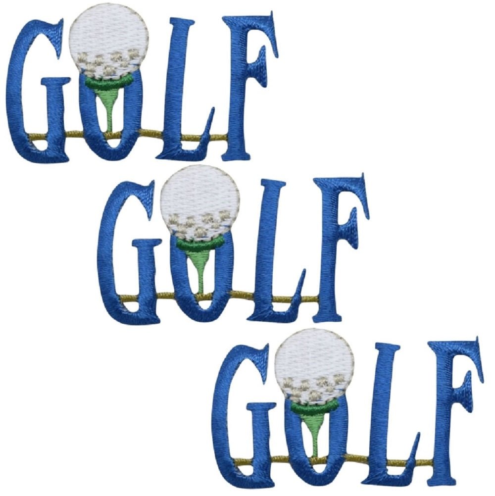 Golf Embroidered Patch — 3-Pack — Iron On 2"
