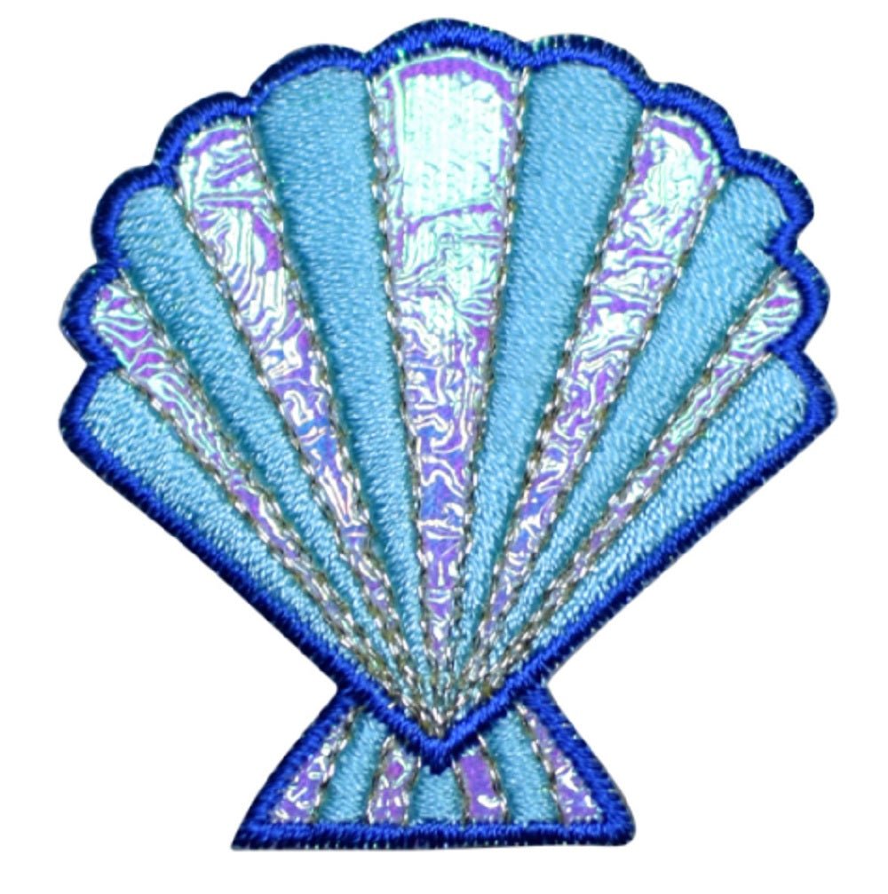 Seashell Embroidered Patch — Iron On 1-7/8"