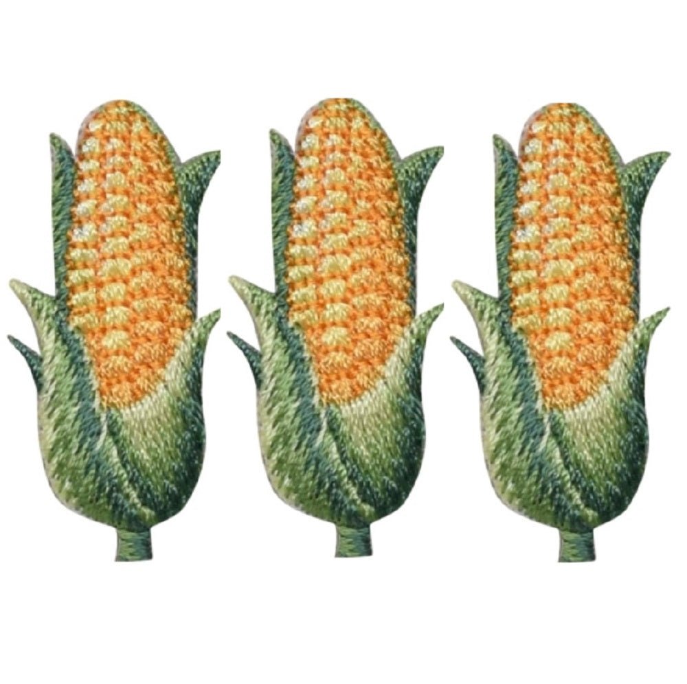Corn Embroidered Patch — 3-Pack — Iron On 1.5"