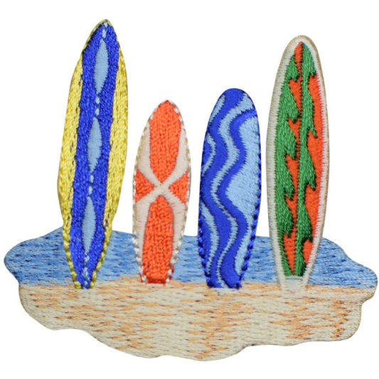 Surfing Embroidered Patch — Surfboards, Surf, Ocean, Beach Badge 2-3/8" — Iron On