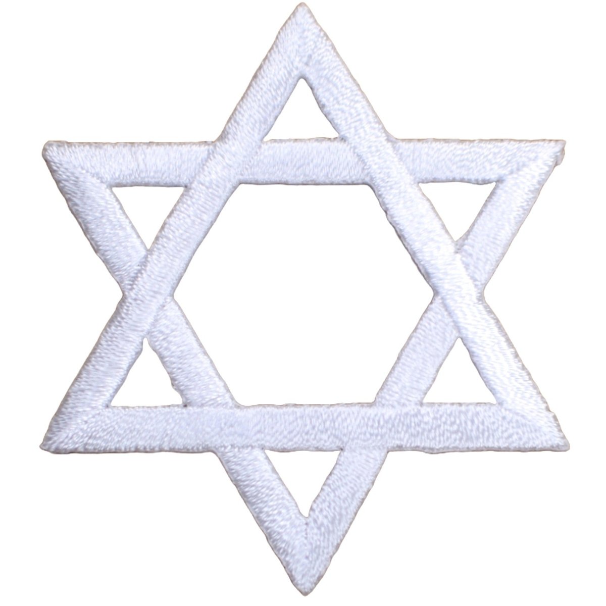 White Star of David Embroidered Patch — Iron On 2"
