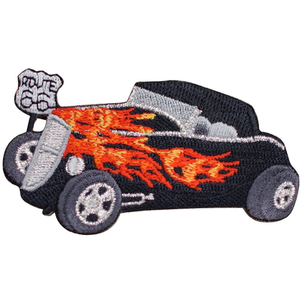 Hot Rod Embroidered Patch — Iron On 3.5"