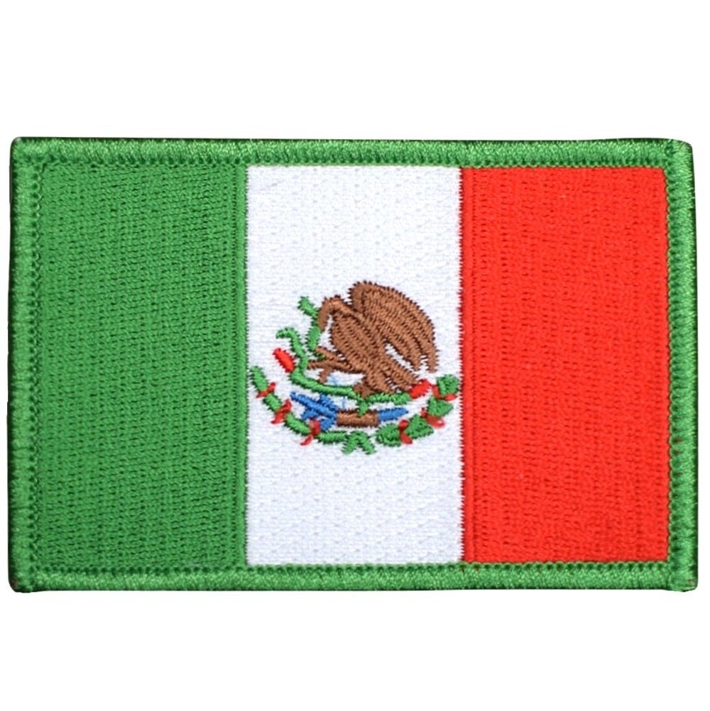 Mexico Embroidered Patch — Mexican Flag, Baja California, Caribbean 3.5" — Iron On