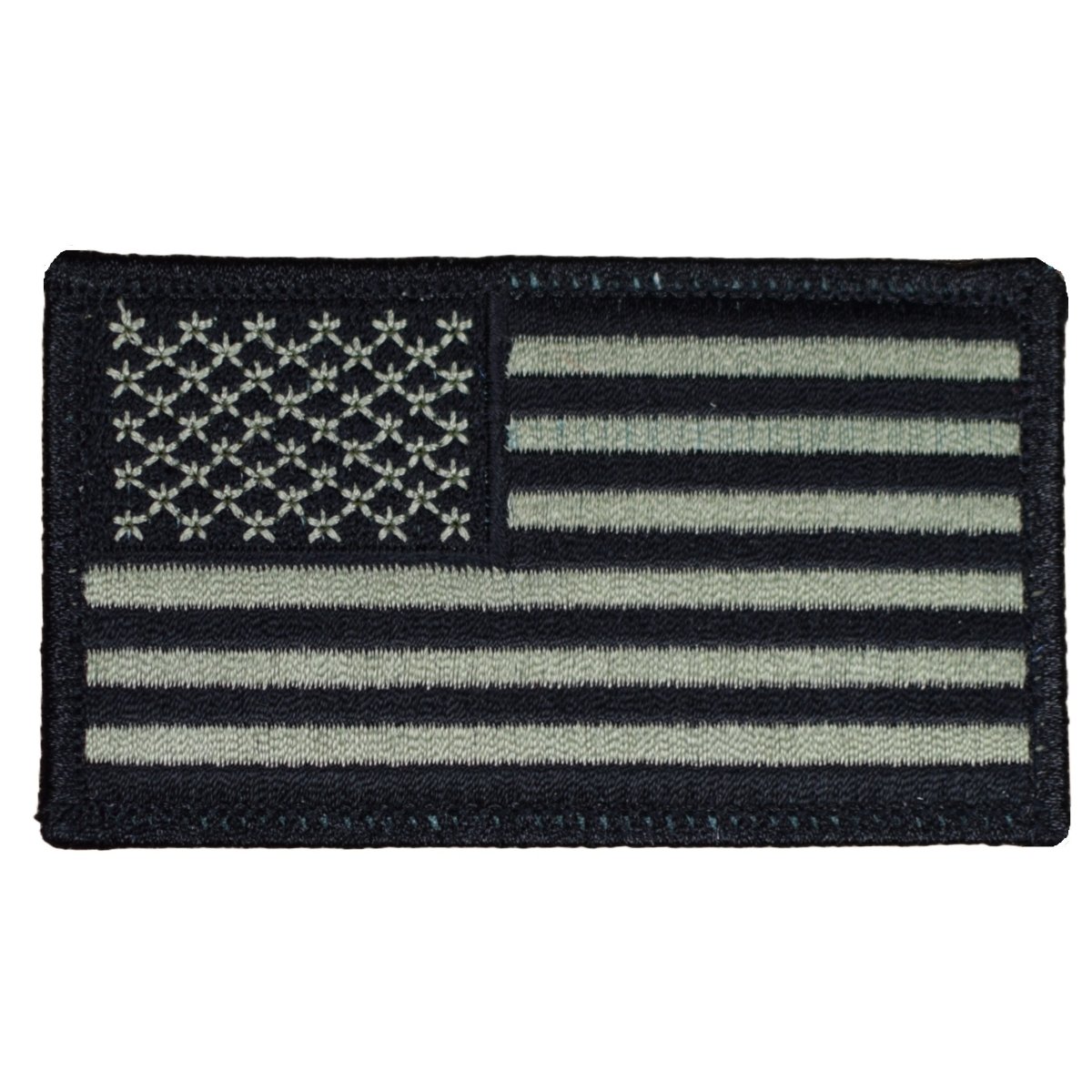 American Flag Embroidered Patch — Olive Drab Green, OD United States USA 3-3/8" — Iron On
