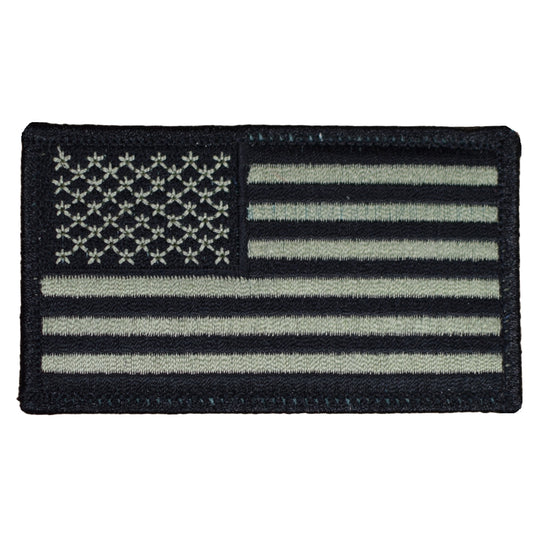 American Flag Embroidered Patch — Olive Drab Green, OD United States USA 3-3/8" — Iron On