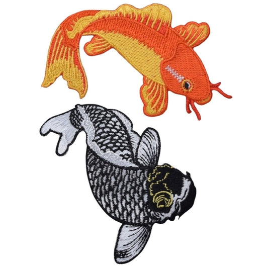 Koi Fish Embroidered Patch — 2-Pack — Iron On 2-3/4"