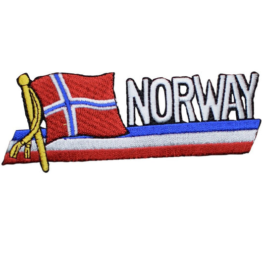 Norway Flag Embroidered Patch — Iron On 4-7/8"