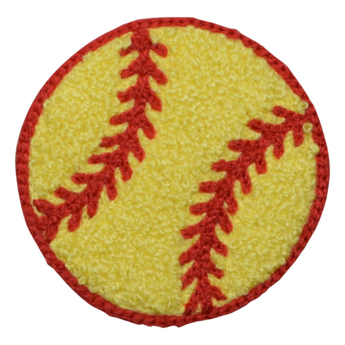 Chenille Sports Ball Embroidered Patch — 6-Pack — Iron On 2-3/8"