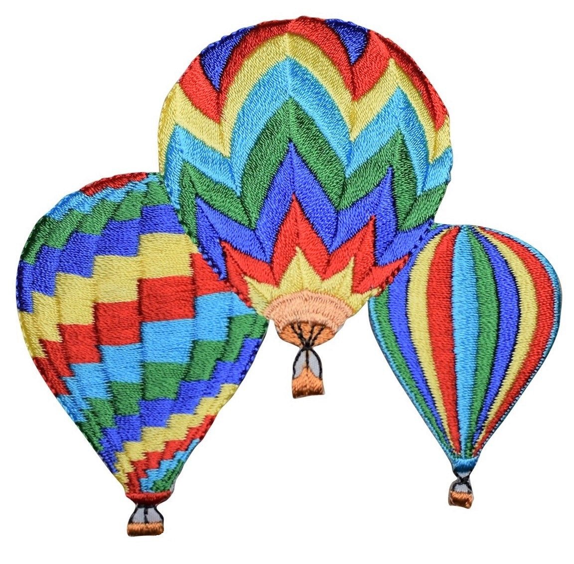 Hot Air Balloons Embroidered Patch — Iron On 3-3/8"