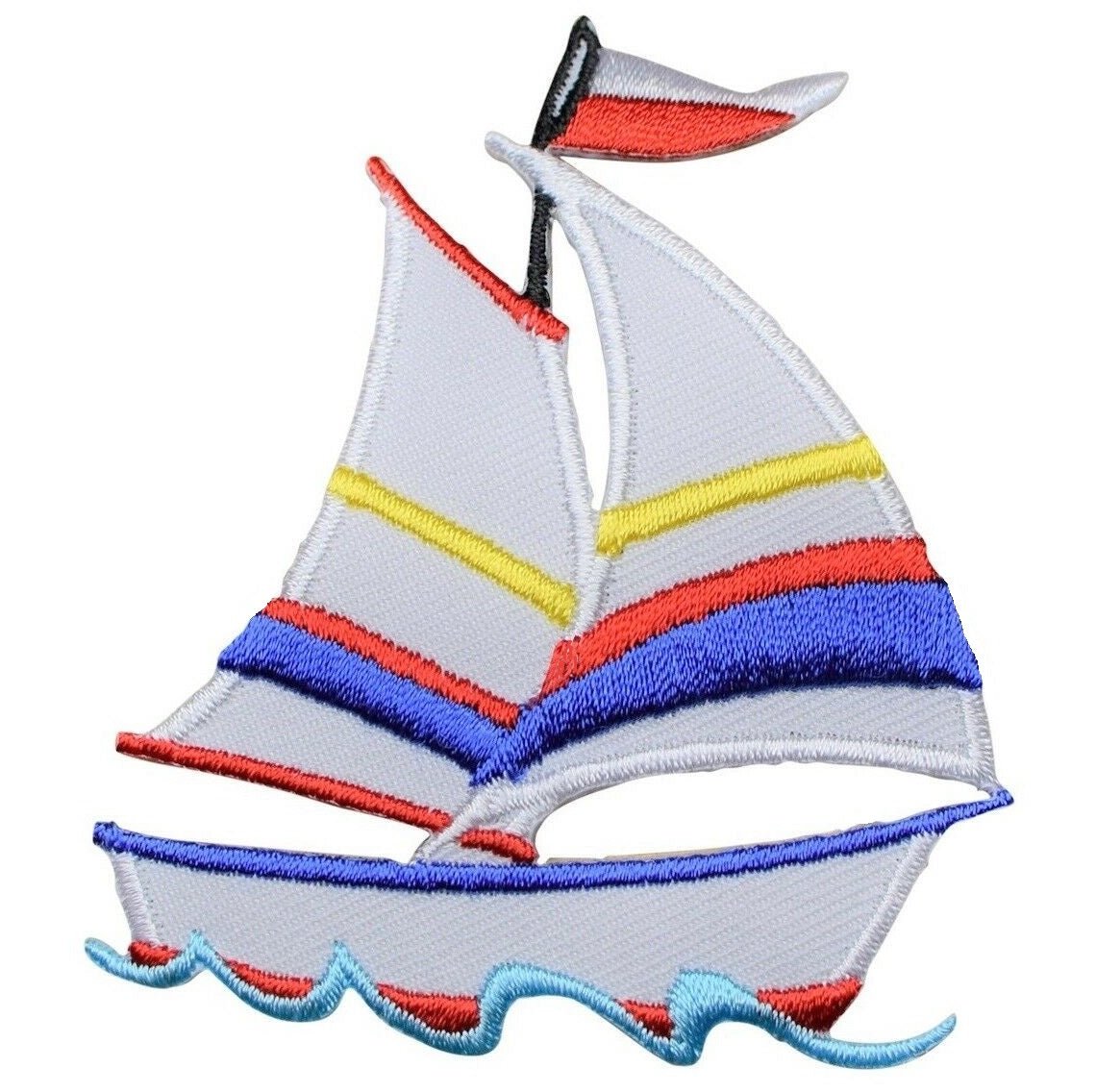 Sailboat Embroidered Patch — Sailing, Sailor, Boat Badge 2-7/8" — Iron On