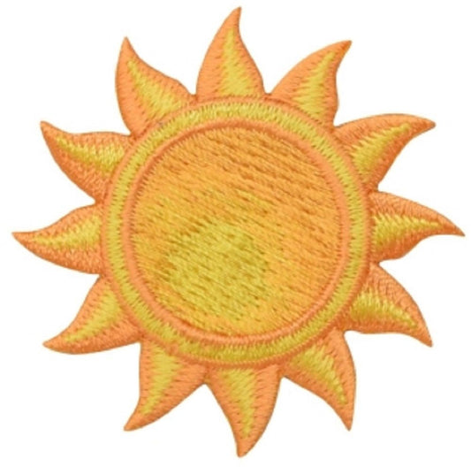 Sun Embroidered Patch — Iron On 1-7/8"