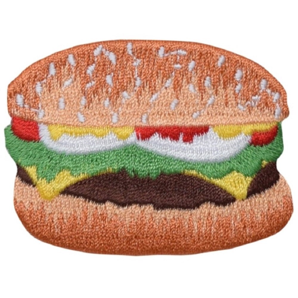 Cheeseburger Embroidered Patch — Iron On 2-3/8"