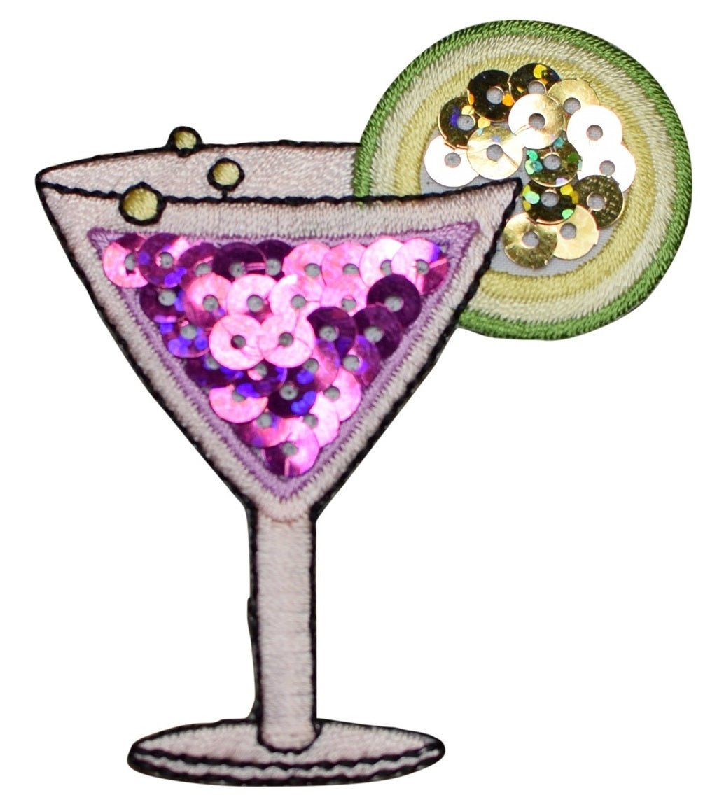 Cocktail Embroidered Patch — Iron On 2-5/8"