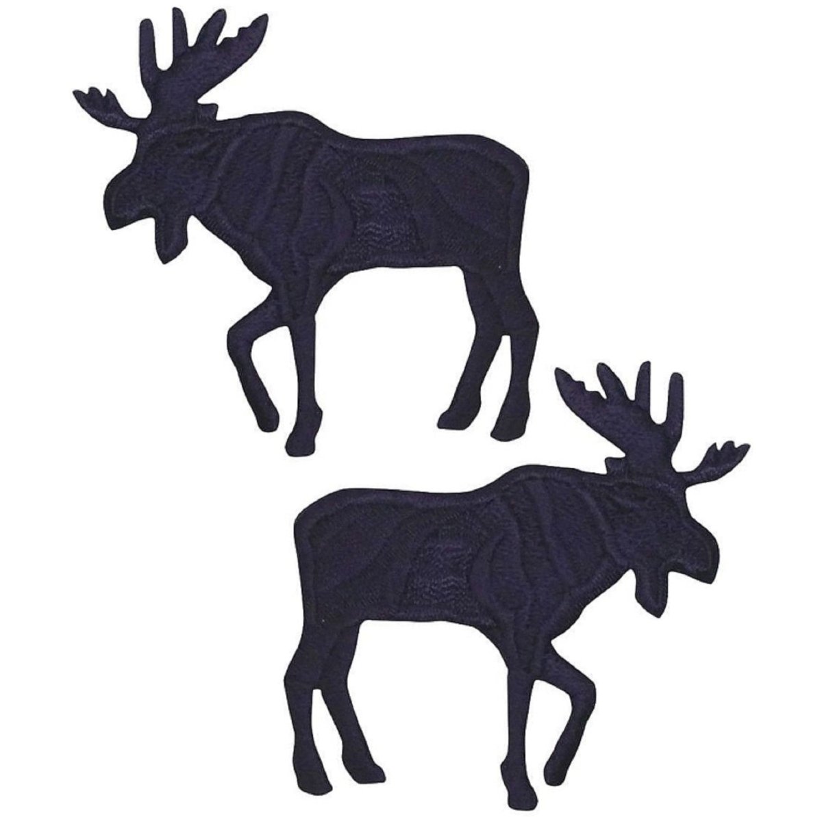 Black Moose Embroidered Patch — 2-pack — Iron On 2.25"