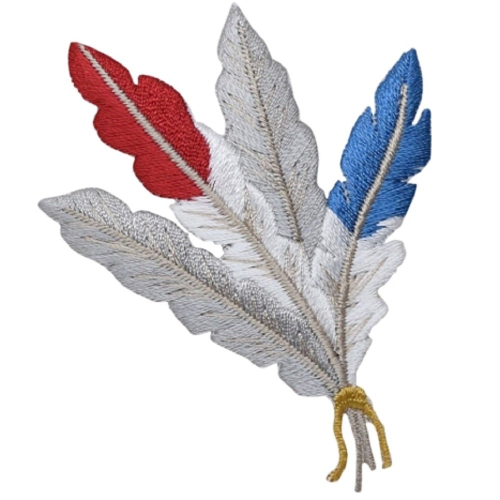 Feathers Embroidered Patch — Native American, Indian Badge 2-7/8" — Iron On