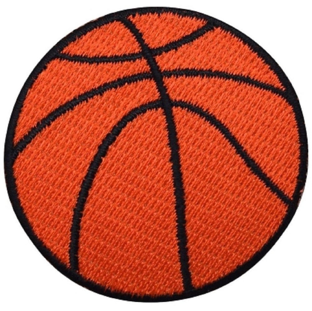 Basketball Embroidered Patch — Iron On 2.25"