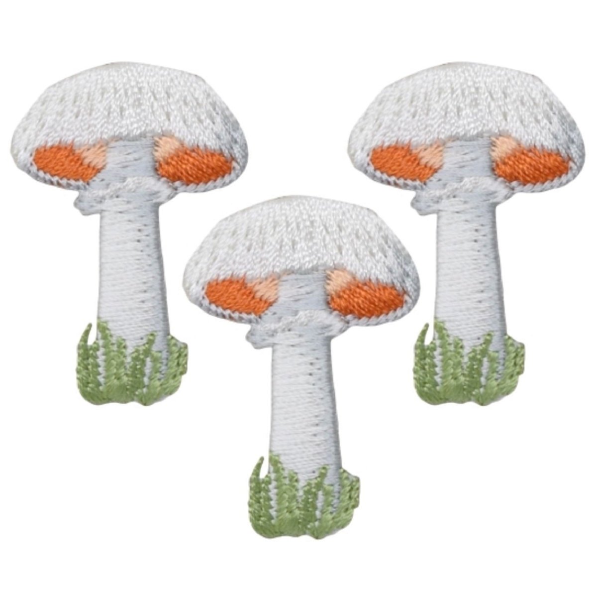 Mushroom Embroidered Patch — 3-Pack — Iron On 1-5/8"