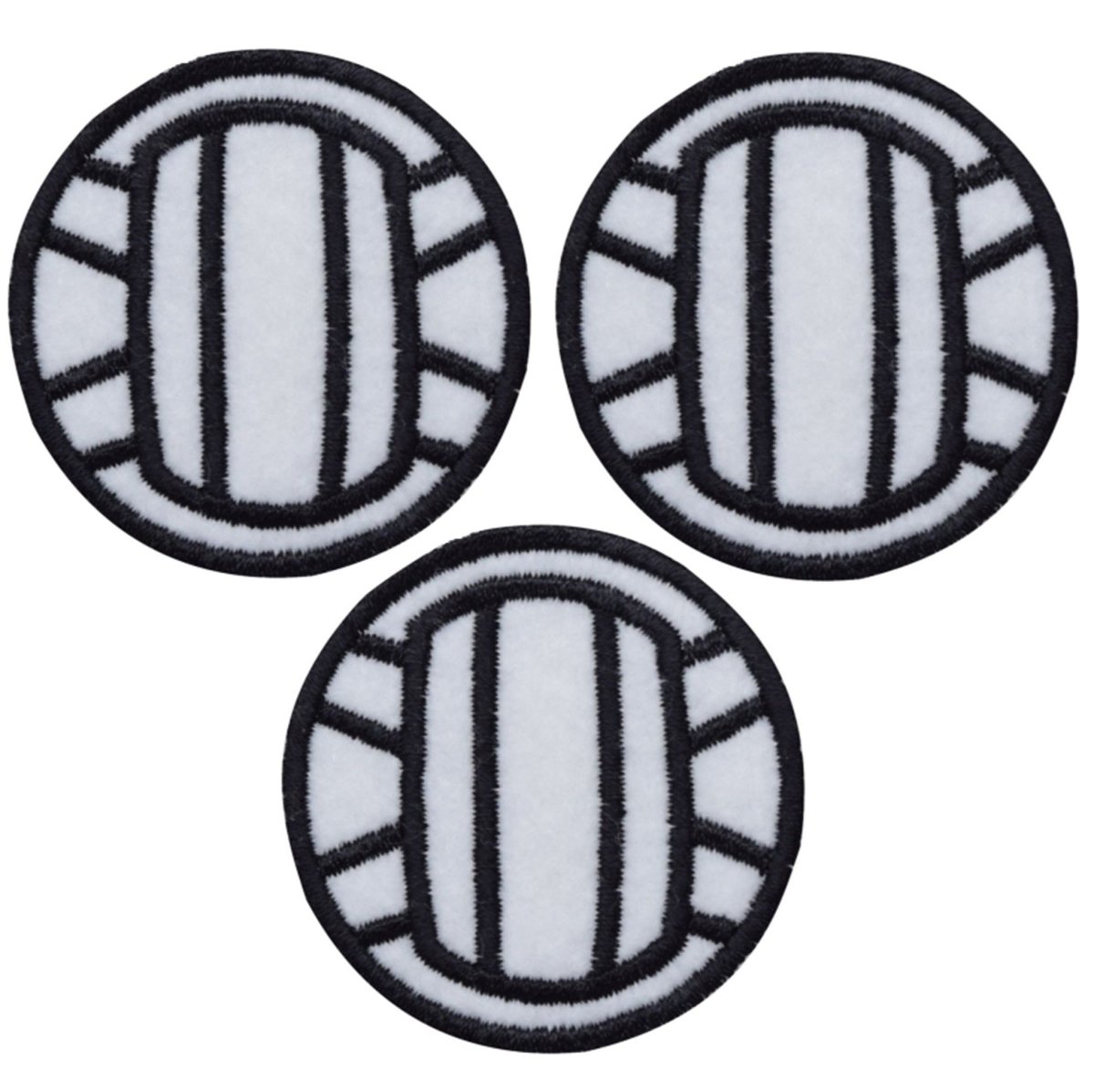 Volleyball Embroidered Patch — 3-Pack — Iron On 2"