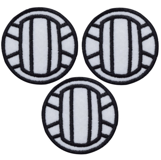 Volleyball Embroidered Patch — 3-Pack — Iron On 2"