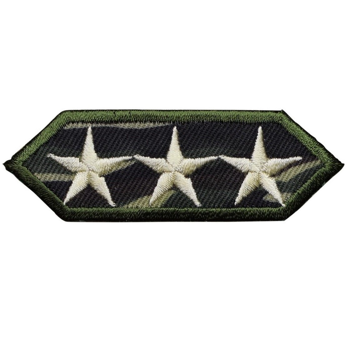 Military 3 Star Camo Embroidered Patch — Iron On 2-7/8"
