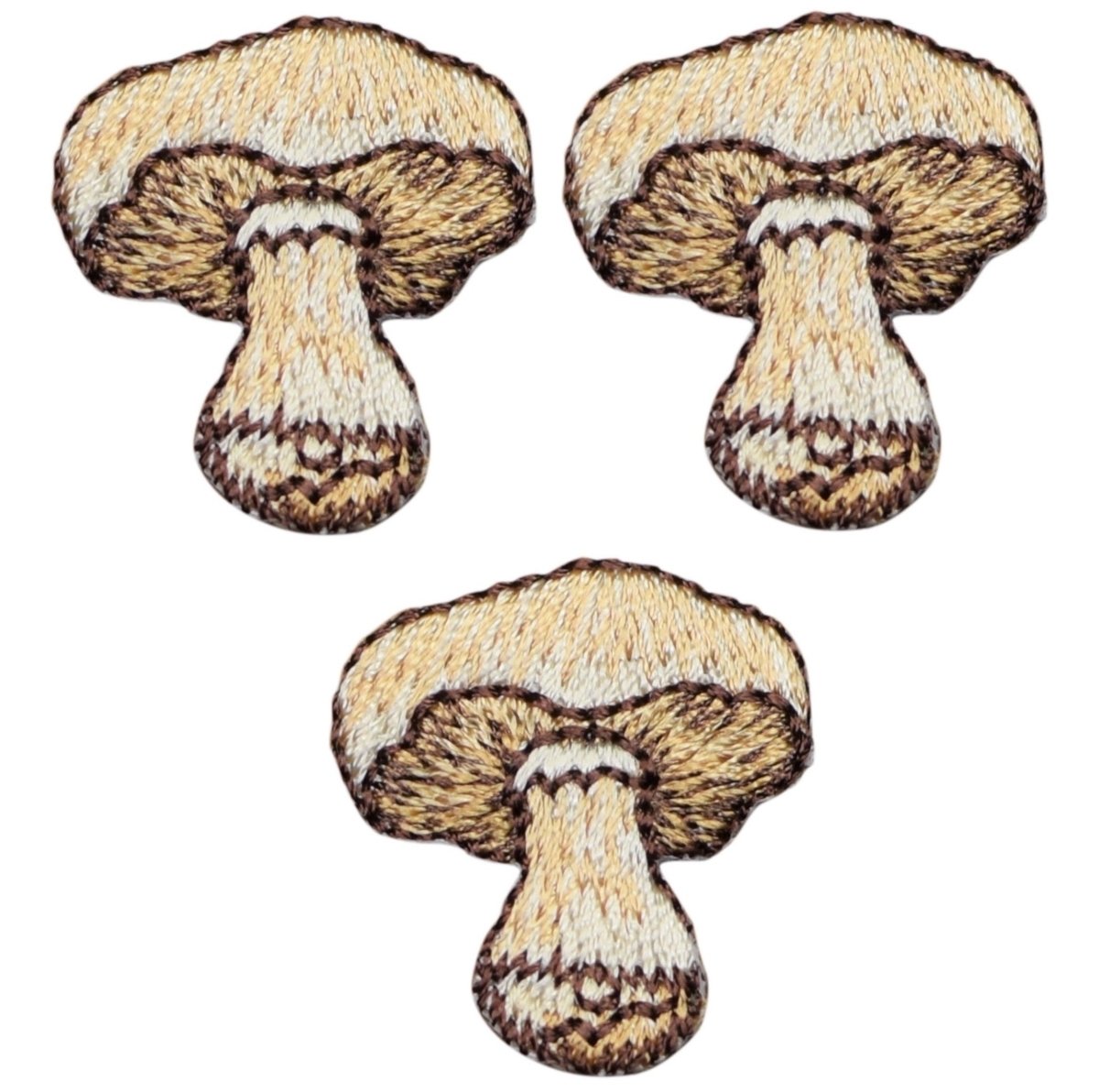Mini Mushroom Embroidered Patch — 3-pack — Iron On 1"