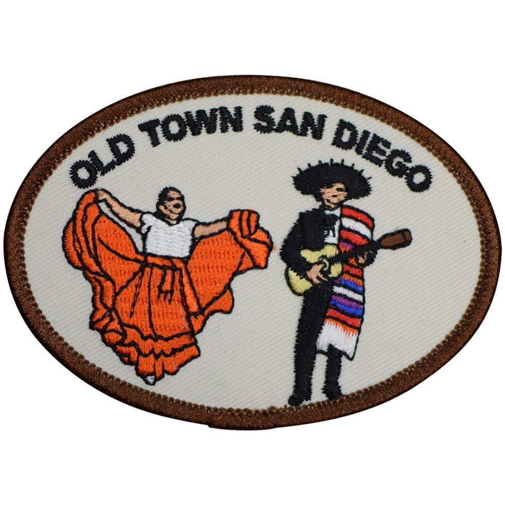 San Diego Embroidered Patch — Old Town, California, Spaniards, Mission SD 3.5" — Iron On