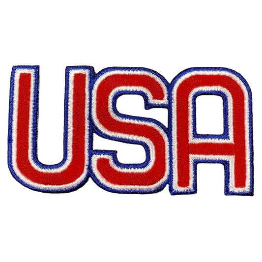 USA Letters Embroidered Patch — Iron On 3-1/8"
